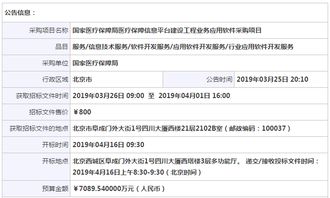 国家医保局招标 信息技术服务 软件开发服务